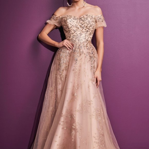 Off Shoulder Sweetheart Neck Prom Dress CDC73 - Picture 1 of 6